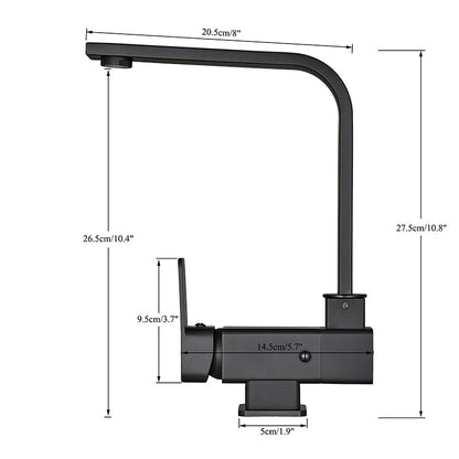 Kitchen Rotating Faucet Folding Down Kitchen Mixer Single Handle Tap-Kitchen Faucet-Index Bath