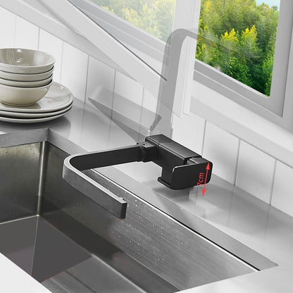 Kitchen Rotating Faucet Folding Down Kitchen Mixer Single Handle Tap-Kitchen Faucet-Index Bath