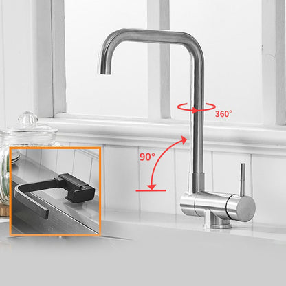 Kitchen Rotating Faucet Folding Down Kitchen Mixer Single Handle Tap-Kitchen Faucet-Index Bath
