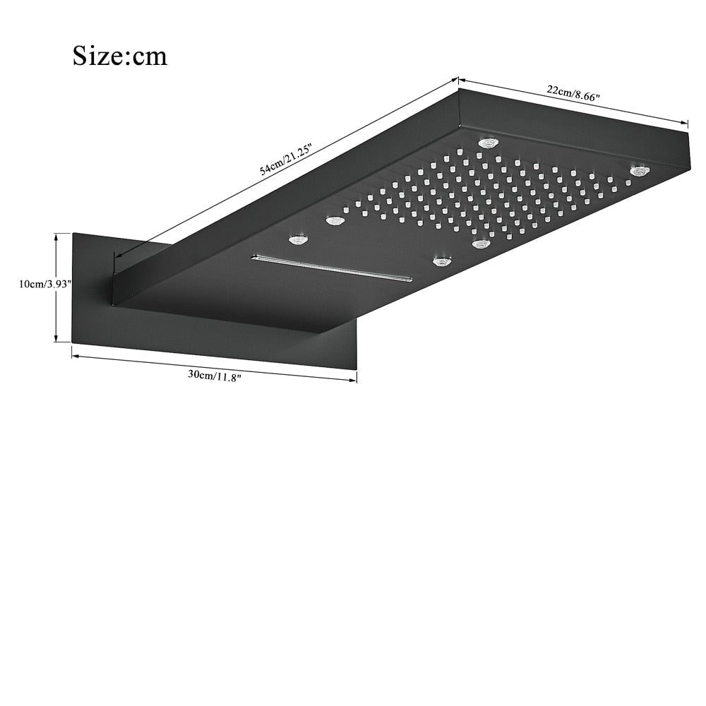 LED Rain Waterfall Three Colors Change Wall Mounted Showerhead-Rain Shower Heads-Index Bath