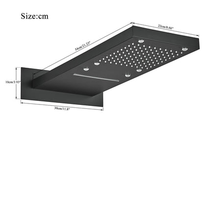 LED Rain Waterfall Three Colors Change Wall Mounted Showerhead-Rain Shower Heads-Index Bath