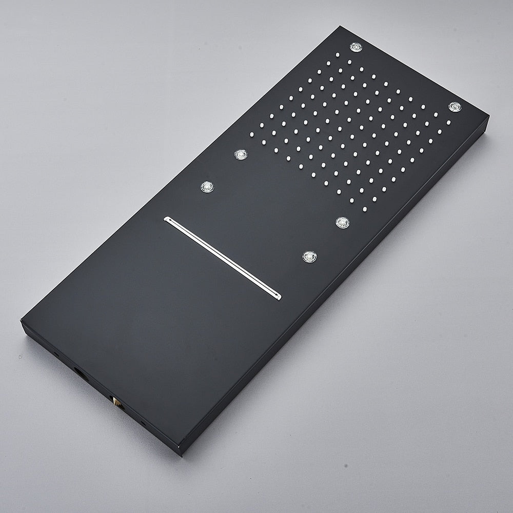 LED Rain Waterfall Three Colors Change Wall Mounted Showerhead-Rain Shower Heads-Index Bath