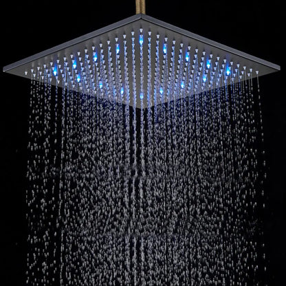 LED Rainfall Shower Head LED Top Over Sprayer Heads Rainfall Shower-Rain Shower Heads-Index Bath-Black Head 10-Index Bath