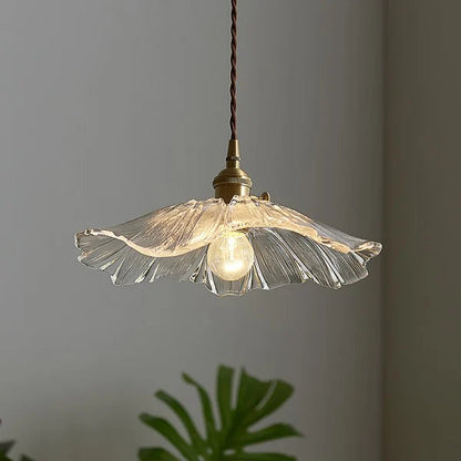 Carins Art Deco Flower Glass Flush Mount Ceiling Light – Clear/Green