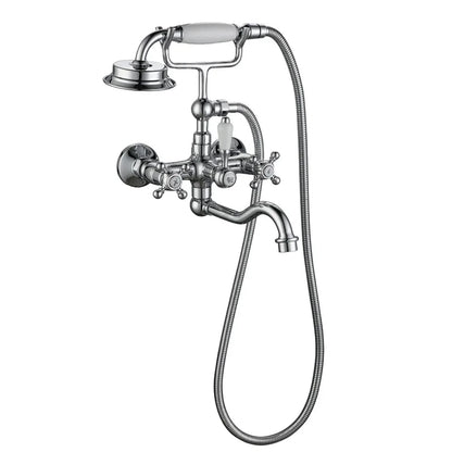 Tuqiu Brushed Gold Bathroom Bathtub Faucet + Handheld Shower Set Gold Luxury BathTub Mixer Taps Wall Mounted Brass-Index Bath-chrome-Index Bath