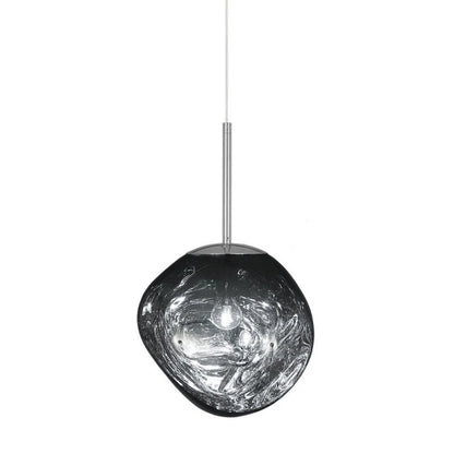 Modern Sculptural Metallic Pendant Lamp – Melted Look Design