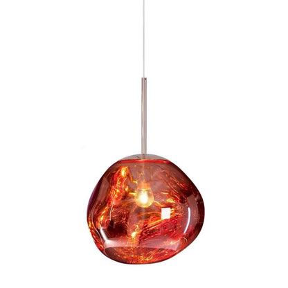 Modern Sculptural Metallic Pendant Lamp – Melted Look Design