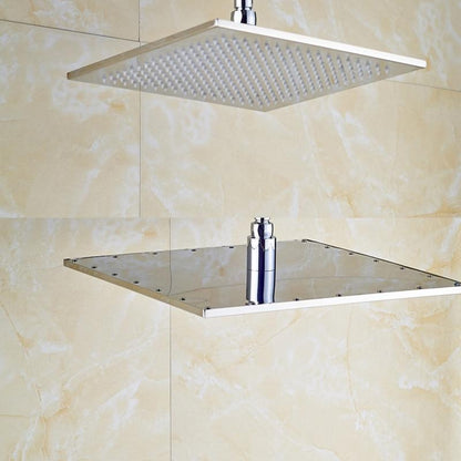 Rain Shower Heads - Multi-colored Stainless Steel Square Shaped Rainfall Showerhead With LED Lights