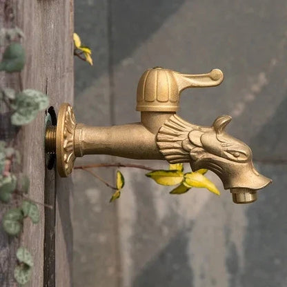 Outdoor Garden Faucet Wall Mount Solid Decorative Antique Tap-Basin Faucet-Index Bath