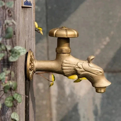 Outdoor Garden Faucet Wall Mount Solid Decorative Antique Tap-Basin Faucet-Index Bath