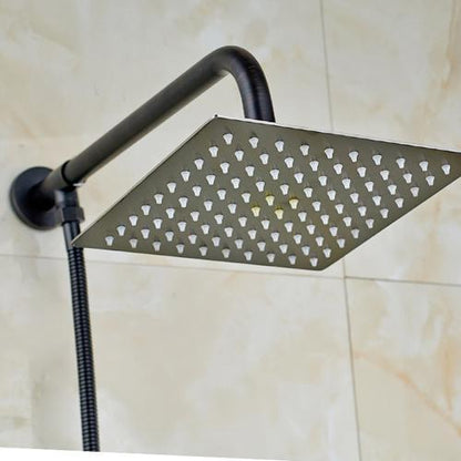 Rain Shower Heads - Rainfall Style Shower Head With Shower Arm And Shower Hose