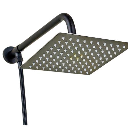 Rain Shower Heads - Rainfall Style Shower Head With Shower Arm And Shower Hose