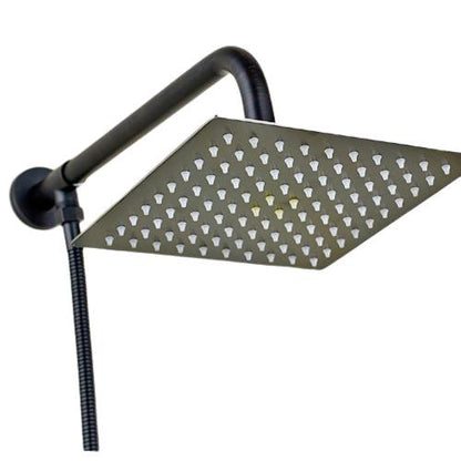 Rain Shower Heads - Rainfall Style Shower Head With Shower Arm And Shower Hose
