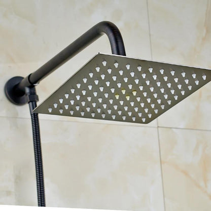Rain Shower Heads - Rainfall Style Shower Head With Shower Arm And Shower Hose