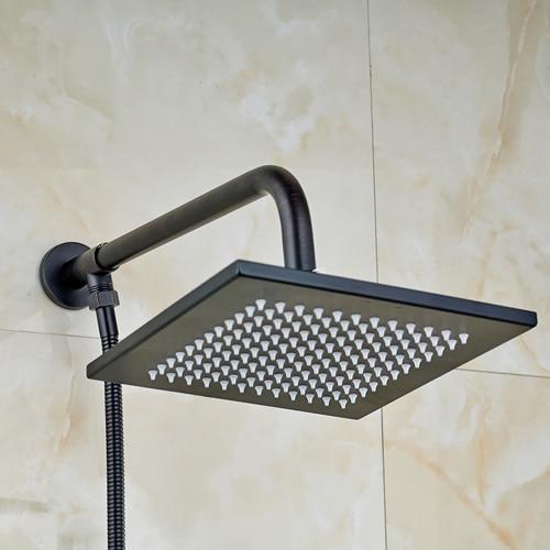 Rain Shower Heads - Rainfall Style Shower Head With Shower Arm And Shower Hose