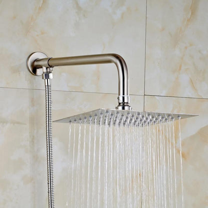 Rain Shower Heads - Rainfall Style Shower Head With Shower Arm And Shower Hose