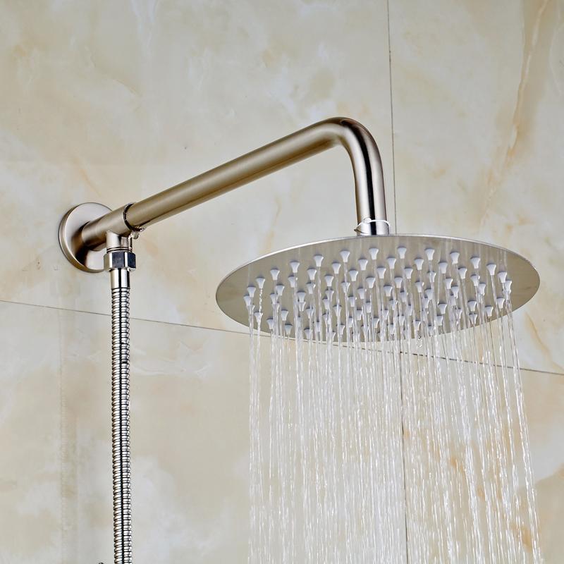 Rain Shower Heads - Rainfall Style Shower Head With Shower Arm And Shower Hose