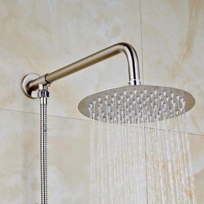 Rain Shower Heads - Rainfall Style Shower Head With Shower Arm And Shower Hose