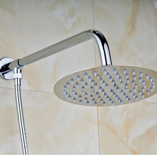 Rain Shower Heads - Rainfall Style Shower Head With Shower Arm And Shower Hose