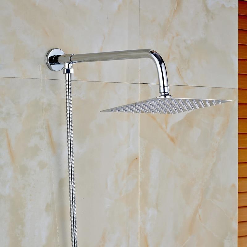 Rain Shower Heads - Rainfall Style Shower Head With Shower Arm And Shower Hose