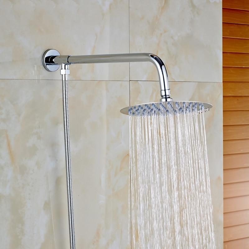 Rain Shower Heads - Rainfall Style Shower Head With Shower Arm And Shower Hose