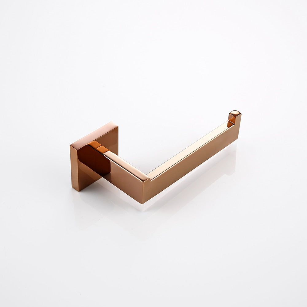 Towel Bars & Hooks - Index Bath Rose Gold Toilet Paper Holder Towel Bar Hook Hanger