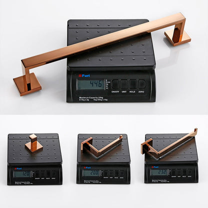 Towel Bars & Hooks - Index Bath Rose Gold Toilet Paper Holder Towel Bar Hook Hanger