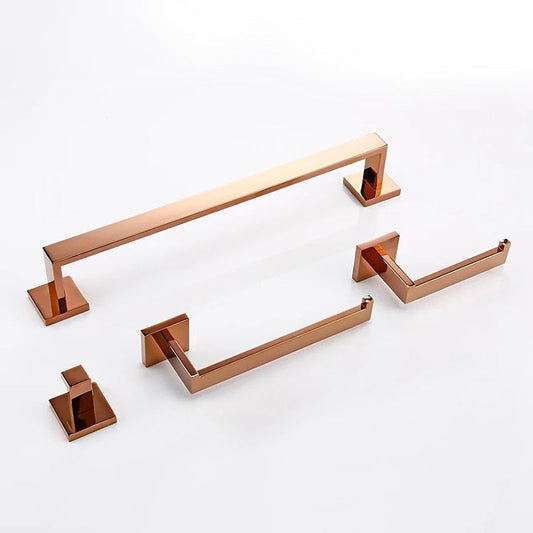 Towel Bars & Hooks - Index Bath Rose Gold Toilet Paper Holder Towel Bar Hook Hanger