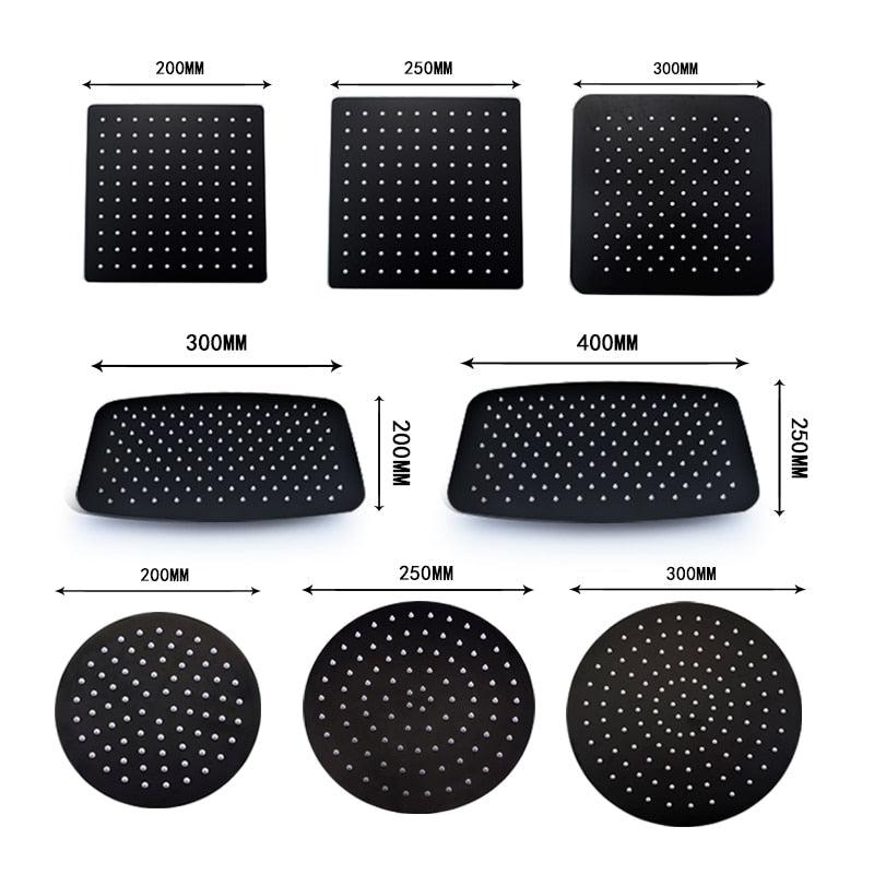 Rain Shower Heads - Round And Square Ultrathin Rain Shower Head Design Shower Accessory
