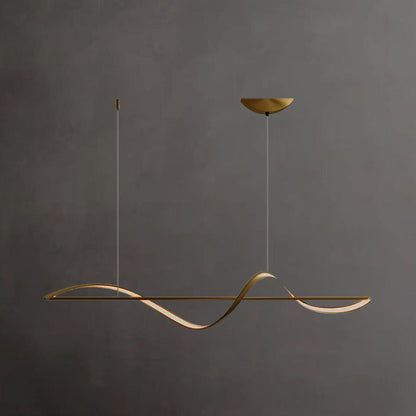 Louise Wave Linear Pendant Light – 39.4/47.2", Black or Gold
