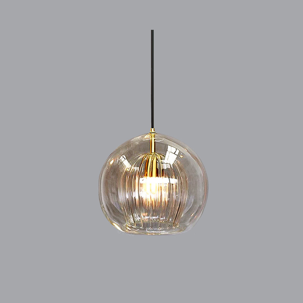 Hailie Glass Pendant Light – Clear/Amber, 5.9–9.8", LED