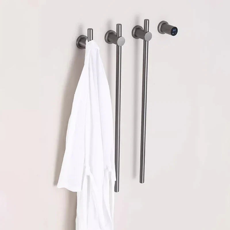Bathroom Black Electric Towel Rack Hidden Wire Bath Towel Rail Smart Touch Control Towel Warmer Stainless Steels Bathrobe Dryer