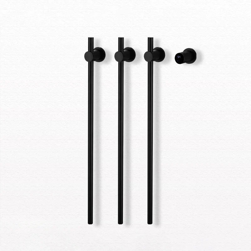 Bathroom Black Electric Towel Rack Hidden Wire Bath Towel Rail Smart Touch Control Towel Warmer Stainless Steels Bathrobe Dryer