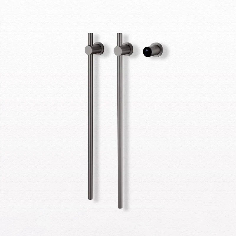 Bathroom Black Electric Towel Rack Hidden Wire Bath Towel Rail Smart Touch Control Towel Warmer Stainless Steels Bathrobe Dryer