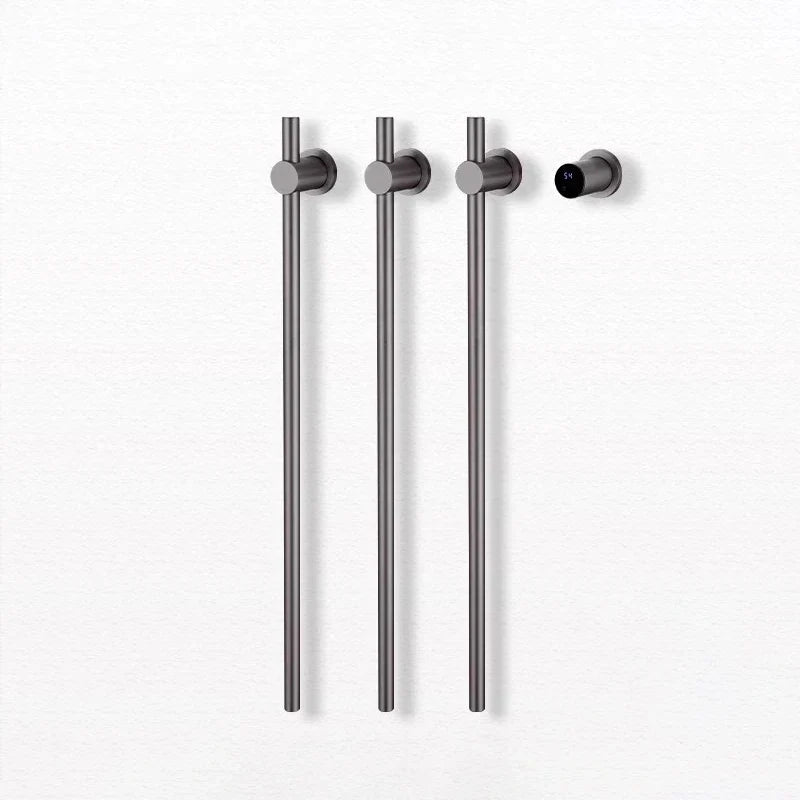 Bathroom Black Electric Towel Rack Hidden Wire Bath Towel Rail Smart Touch Control Towel Warmer Stainless Steels Bathrobe Dryer