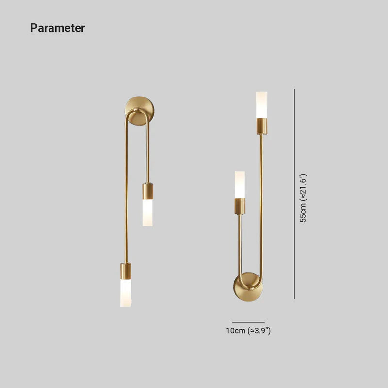 Meza Modern Gold Wall Sconce – Set of 2 LED Corridor Lights