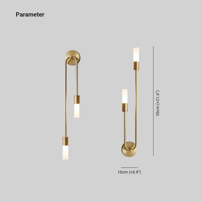 Meza Modern Gold Wall Sconce – Set of 2 LED Corridor Lights