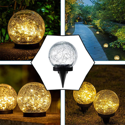 Solar Cracked Glass Outdoor Lamp