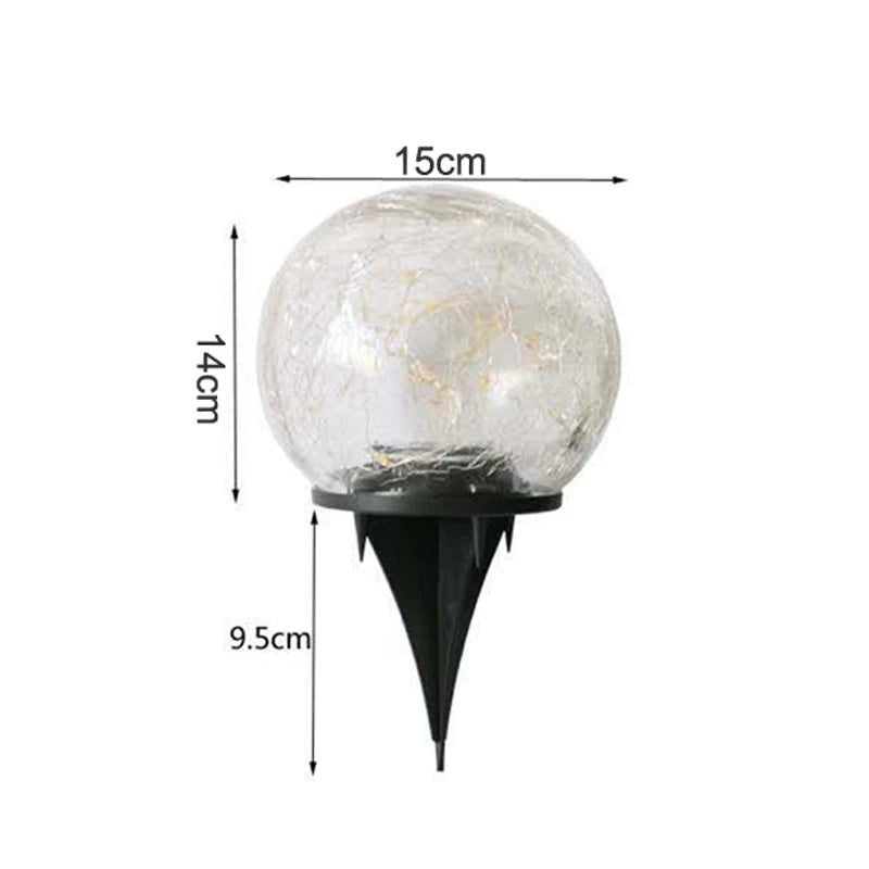 Solar Cracked Glass Outdoor Lamp