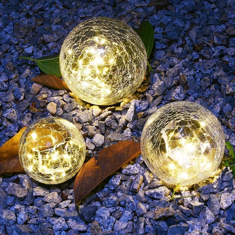 Solar Cracked Glass Outdoor Lamp