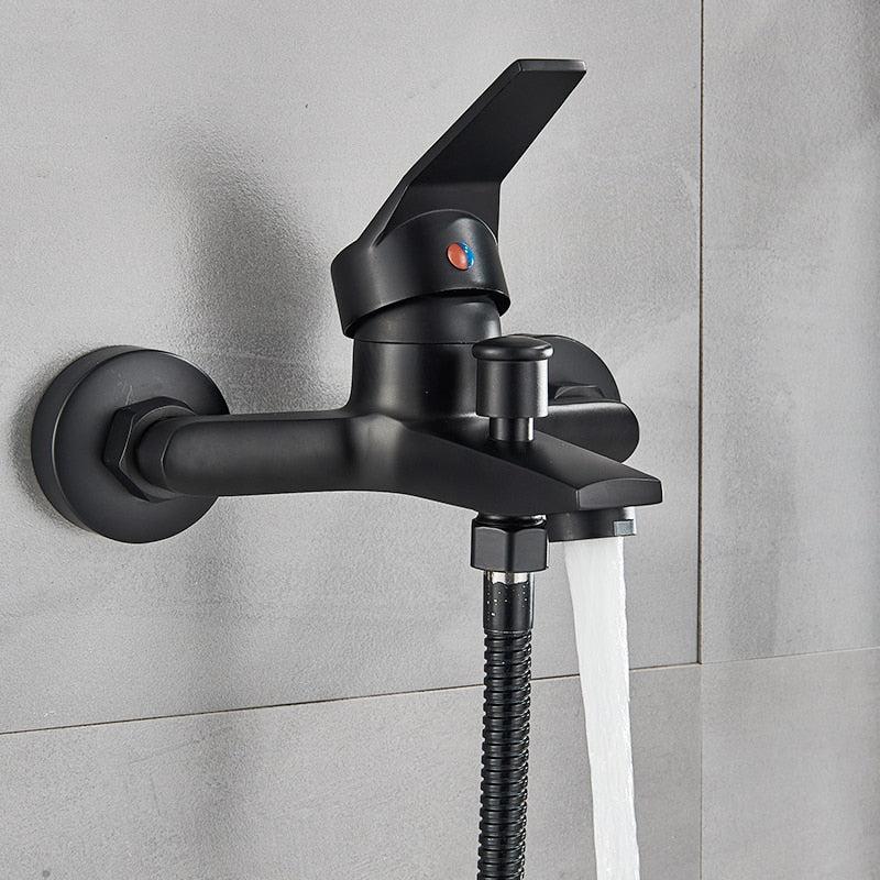 Shower Faucet - Square Bathtub Shower Faucets Floor Standing Faucet Hot Cold Water Tap