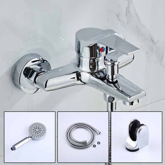 Shower Faucet - Square Bathtub Shower Faucets Floor Standing Faucet Hot Cold Water Tap