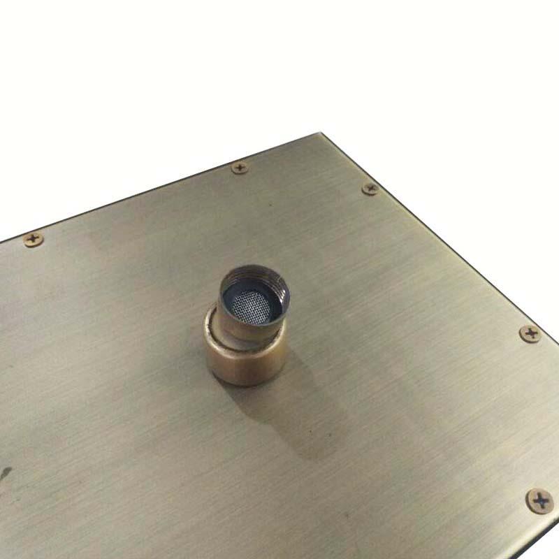 Rain Shower Heads - Square Rainfall Showerhead With Antique Brass Design