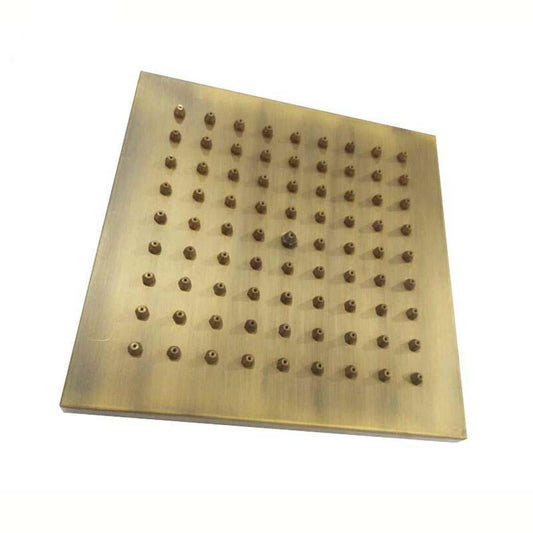 Rain Shower Heads - Square Rainfall Showerhead With Antique Brass Design