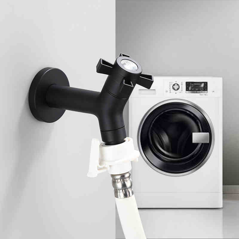 Basin Faucet - Stainless Steel Black Faucets Lengthen Outdoor Garden Faucet