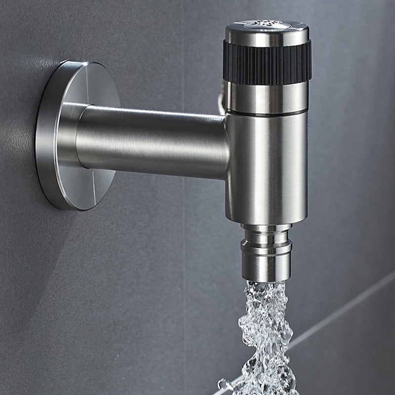 Basin Faucet - Stainless Steel Black Faucets Lengthen Outdoor Garden Faucet