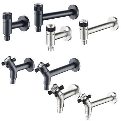 Basin Faucet - Stainless Steel Black Faucets Lengthen Outdoor Garden Faucet