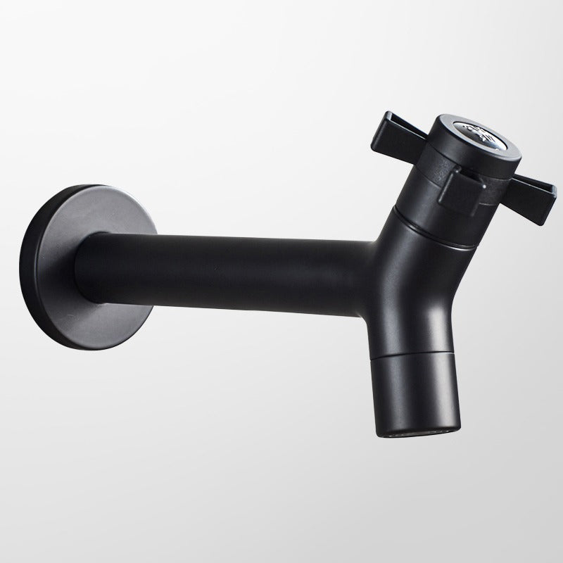 Basin Faucet - Stainless Steel Black Faucets Lengthen Outdoor Garden Faucet