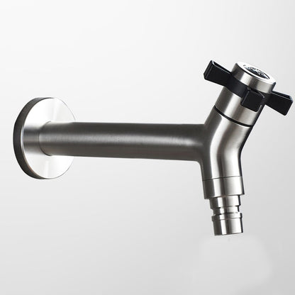 Basin Faucet - Stainless Steel Black Faucets Lengthen Outdoor Garden Faucet