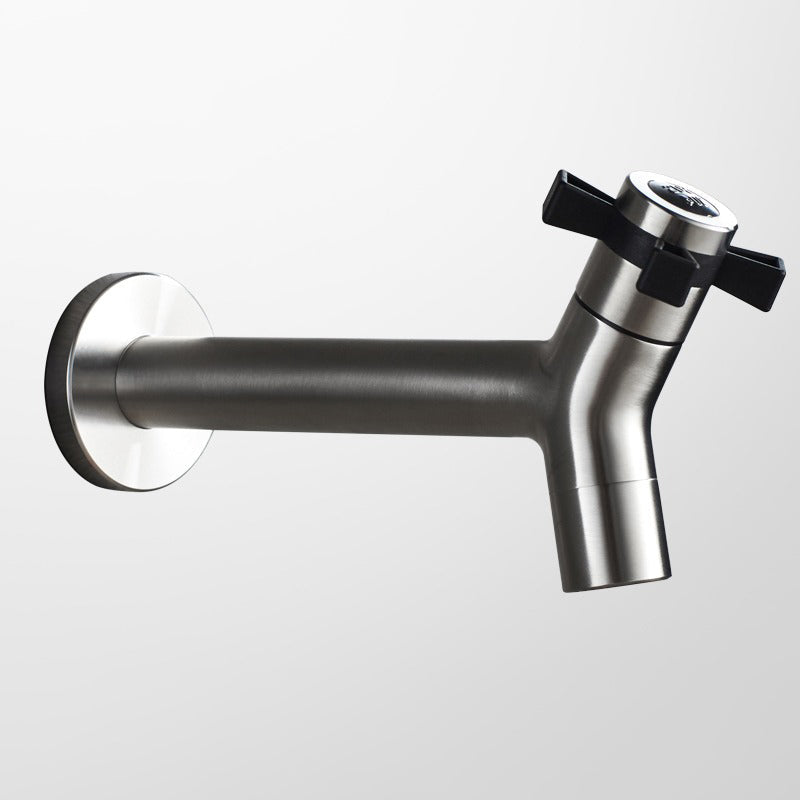 Basin Faucet - Stainless Steel Black Faucets Lengthen Outdoor Garden Faucet
